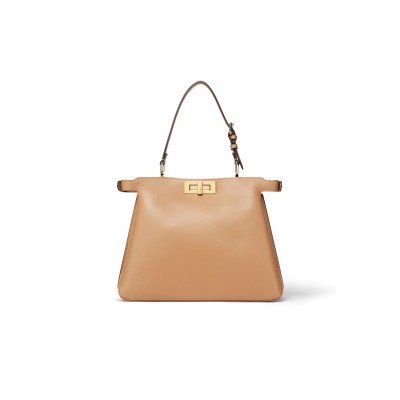 FENDI PEEKABOO SOFT MEDIUM CAPPUCCINO-COLORED LEATHER BAG 8BN353AOVHF19P8 (33*25.5*10cm)